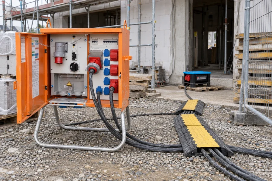 Baustromverteiler auf einer Baustelle