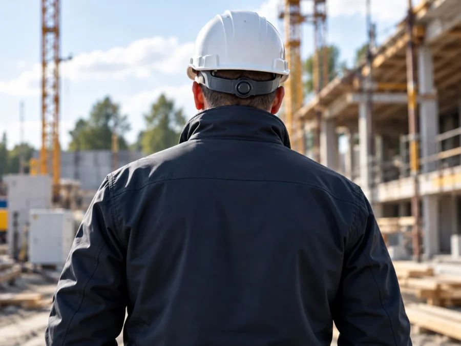 Techniker von baustrommieten24 auf einer Baustelle